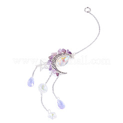 Adornos colgantes de aleación de luna y estrella&nbsp;HJEW-TADJ0024