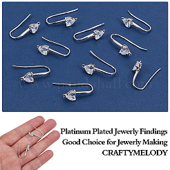 20 шт. латунные крючки для сережек из кубического циркония KK-ME0002-60