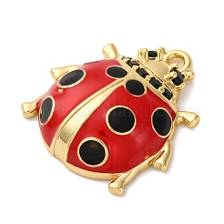 Латунные эмалевые подвески с микропаве из черного кубического циркония&nbsp;KK-I276-25G