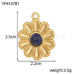 Подвески из нержавеющей стали 304 и натуральных драгоценных камней.&nbsp;STAS-OY012-27G