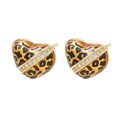 Boucles d'oreilles en laiton avec micro pavé de zircone cubique transparente pour femmes&nbsp;EJEW-A169-01D-G