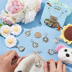 Подвесные маркеры петель с пандой из сплава эмали HJEW-AB00267