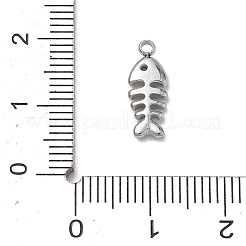 304ステンレススチールチャーム  フィッシュボーンのチャーム  ステンレス鋼色  14.5x5.5x2mm  穴：1.4mm&nbsp;SA-B007-03P-A