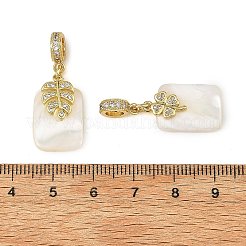 4 Stück Messing Mikro Pflaster klar Zirkonia europäischen Anhänger&nbsp;PALLOY-JF05994