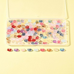 120 шт. 11-цветные прозрачные стеклянные бусины-спрей&nbsp;GLAA-FS0002-12A