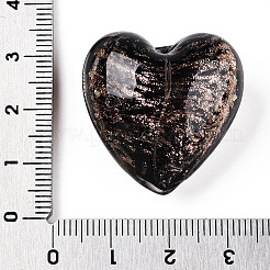 Светящиеся бусины лэмпворк из золота и песка ручной работы FOIL-T006-03