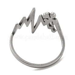 変色しない201ステンレススチールの指輪  女性用のカーブ付きエンジェルリング  ステンレス鋼色  1.8mm  内径：16.8mm&nbsp;RJEW-G278-01P