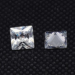20 Stück klar Klasse A quadratische Zirkonia zeigte zurück Cabochons&nbsp;X-ZIRC-M004-4x4mm-007