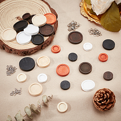 30 pz. 15 colori di cabochon in legno tondo piatto&nbsp;DIY-PH0002-75