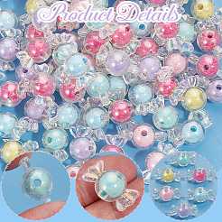 100 шт. Прозрачные акриловые бусины&nbsp;TACR-SP0001-19