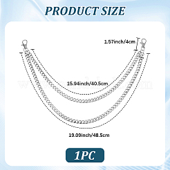 Ремни из сплава двухслойные цепные для брюк&nbsp;AJEW-WH20018-130P