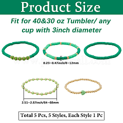 Полимерная глина и хрустальные бусины цепочка для чашек&nbsp;AJEW-WH20072-36A