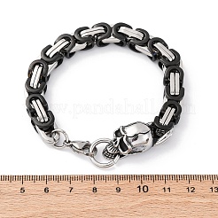 201 браслет-цепочка из нержавеющей стали с византийским узором BJEW-B078-160P