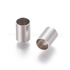 変色しにくい304ステンレススチールチューブビーズ  ステンレス鋼色  7x5mm  穴：3.8mm&nbsp;STAS-F205-03P-B