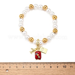 Латунные браслеты-стрейч на тему путешествий BJEW-C098-05