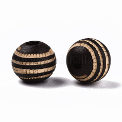 Bemalte Naturholzperlen&nbsp;X-WOOD-T021-54A-02
