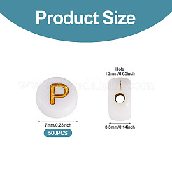 500pcs Plattierung Acrylperlen&nbsp;PACR-TADJ0001-01P
