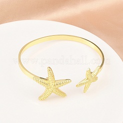 Браслеты-манжеты из латуни с морскими организмами для женщин BJEW-D368-03D-G