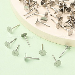 Устойчивая к потускнению хирургическая нержавеющая сталь 316 плоская круглая пустая закрепка для сережек-гвоздиков&nbsp;STAS-R073-06