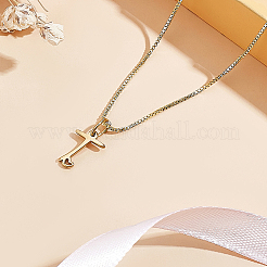 Collier avec pendentif lettre en acier inoxydable 304 et chaîne en laiton 1 pièce&nbsp;NJEW-LP0001-40T-G