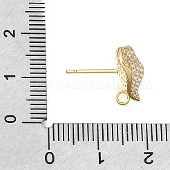 Ohrstecker-Verschlüsse aus Messing mit Mikropavé-Fassung aus Zirkonia und Ösen&nbsp;CU-CBA1682-02G