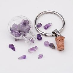 Стеклянная бутылка смешанной формы с драгоценным камнем внутри брелка KEYC-JKC00070