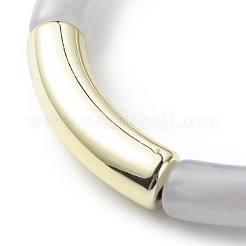 Bracciale elasticizzato con perline in tubo curvo acrilico per donna&nbsp;BJEW-JB08439-06