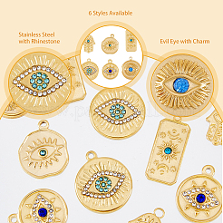 12 шт. 6 подвески в виде глаз из нержавеющей стали 304&nbsp;STAS-DC0012-68