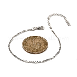 Браслеты из латунной цепочки «роло» для женщин&nbsp;BJEW-G735-05P