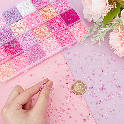 288 г 24 вида прозрачных стеклянных бусин&nbsp;SEED-UN0001-01A