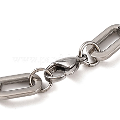 201 браслет из нержавеющей стали с овальными звеньями BJEW-B078-69EBP