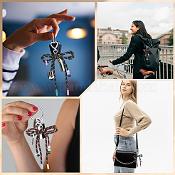 2 шт. 2-х цветные акриловые и полиэстеровые подвесные украшения в виде бантов&nbsp;HJEW-GF0001-61