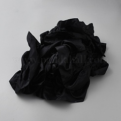サテンのリボン  洋服アクセサリー用  ブラック  3-1/4インチ（82mm）&nbsp;SRIB-WH0109-049C