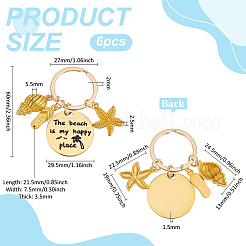 6 шт. застежки для брелка из нержавеющей стали 201 в гавайском стиле&nbsp;STAS-PH0006-84AG