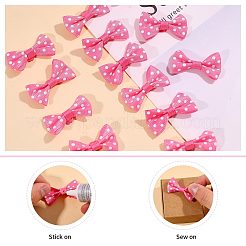 ポリエステル製装飾アクセサリー120個  手作り蝶ネクタイ  蝶結び  ショッキングピンク  23~25x38~40x8mm&nbsp;DIY-CA0008-43B