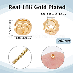 200 pz perline in ottone&nbsp;KK-SC0008-11