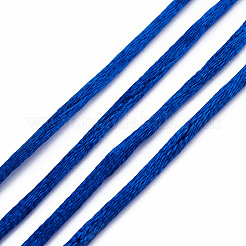 ポリエステルサテンのラットテールコード  中国の結び目  ジュエリー作り  ブルー  2mm  約21.87ヤード（20m）/バンドル  6のバンドル/袋&nbsp;OCOR-Q006-20