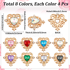 32шт 8 цвета стеклянные подвески&nbsp;FIND-SC0015-34