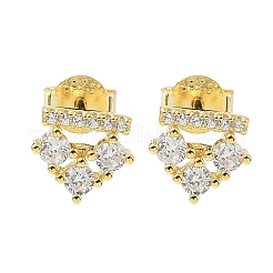 925 серьги-гвоздики из стерлингового серебра с прозрачным кубическим цирконием EJEW-Q032-01C-G