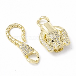 Покрытие стойки латунь micro pave прозрачный и черный кубический цирконий S-образные застежки-крючки ZIRC-C041-17G