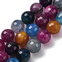 Brins de perles d'agate veines de dragon naturelles (teintes et chauffées)&nbsp;G-K390-A11-01