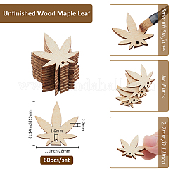 60шт деревянные подвески WOOD-FH0002-30C