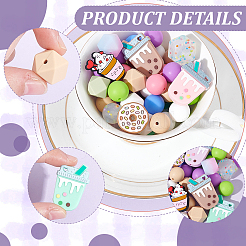 Наборы для изготовления ручек-бусин из силикона своими руками: круглые DIY-PH0023-08