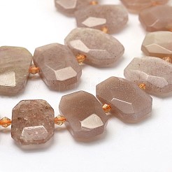 Натуральный Sunstone бисер пряди G-F474-11