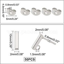 Фурнитура для сережек-гвоздиков из нержавеющей стали 304 STAS-UN0019-62P