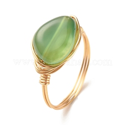 Ovale Fingerringe aus natürlichem Achat&nbsp;RJEW-JR00441-03