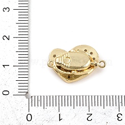 Застежки-коробочки из латуни с микропаве из прозрачных кубических цирконий&nbsp;KK-H537-05G