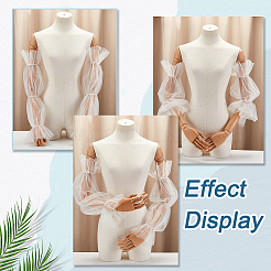 Съемные длинные сетчатые рукава из полиэстера AJEW-WH0270-354A