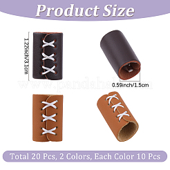 20 шт. пряжки для регулировки шарфа из искусственной кожи двух цветов&nbsp;FIND-CL0001-31