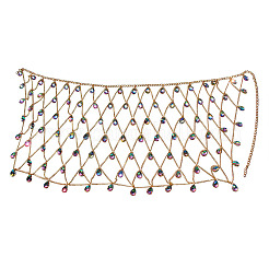 Chaînes de taille en maille avec breloques en forme de larme en alliage et acrylique coloré&nbsp;WG6C846-01